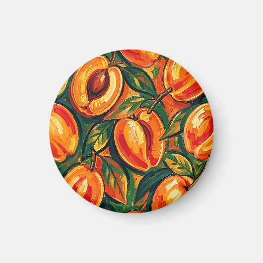 Aimant Motif d'abricot vibrant (Devant)