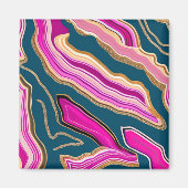 Aimant Motif d'agate rose et bleu (Devant)