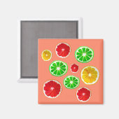 Aimant Motif d'agrumes de fruits juteux (Recto/Verso)