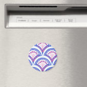 Aimant motif damassé floral bleu (In Situ (Lave-vaisselle))