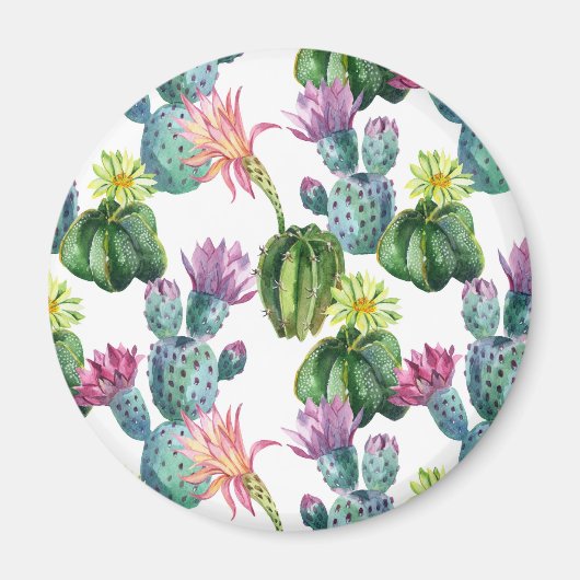 Aimant Motif d'aquarelle Cactus Art (Devant)