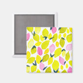 Aimant Motif d'aquarelle citron (Recto/Verso)