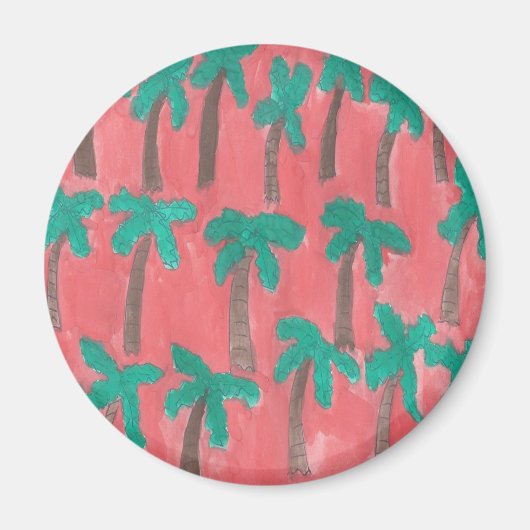 Aimant Motif d'aquarelle Palm Tree (Devant)