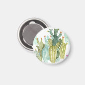 Aimant Motif d'aquarelle vintage Cactus Blooming (Recto/Verso)