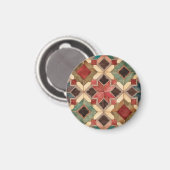 Aimant motif d'art de bloc de patchwork géométrique vinta (Recto/Verso)
