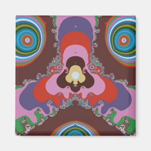 Aimant Motif d'art rétro psychédélique des années 70