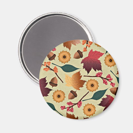 Aimant Motif d'automne coloré (Recto/Verso)