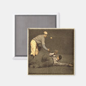 Aimant Motif de baseball vintage (Recto/Verso)
