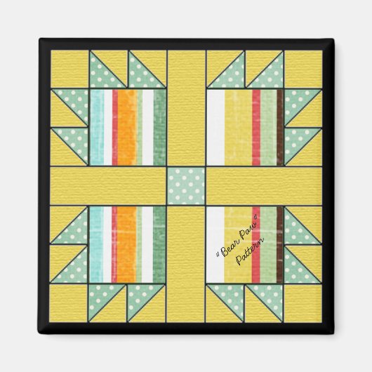 Aimant Motif de bloc de surface "Bear Paw" Carré magnétiq (Devant)