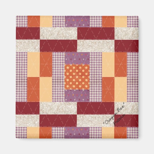 Aimant Motif de bloc de surface "boîte de rayonne" Carré (Devant)