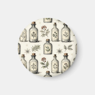 Aimant Motif de bocaux d'herbes d'apothicaire vintage