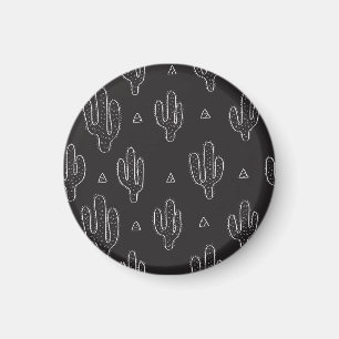 Aimant Motif de cactus noir à main