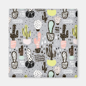 Aimant Motif de cactus texturés à la main (Devant)