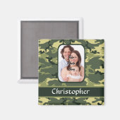 Aimant Motif de camouflage de bois vert (Recto/Verso)