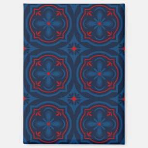 Aimant Motif de carreau floral décoratif