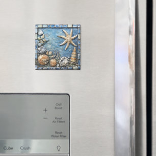 Aimant Motif de carreaux Marine Life