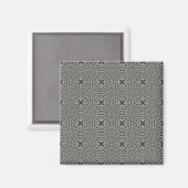 Aimant Motif de carrelage Cercles Camel sarcelle et gris (Recto/Verso)