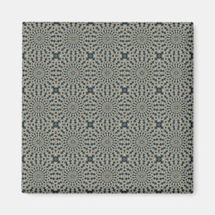 Aimant Motif de carrelage Cercles Camel sarcelle et gris