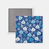 Aimant Motif De Cartographie Avec Voiliers (Recto/Verso)