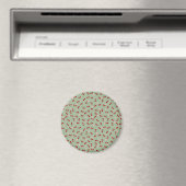 Aimant Motif de cerises sur fond vert (In Situ (Lave-vaisselle))