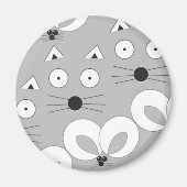 Aimant Motif de chat et souris gris (Devant)
