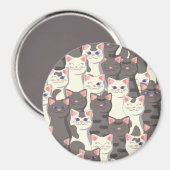 Aimant Motif de chats blancs et gris (Recto/Verso)