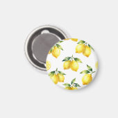 Aimant Motif de citron à l'aquarelle (Recto/Verso)