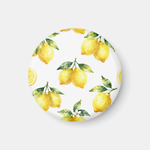 Aimant Motif de citron à l'aquarelle