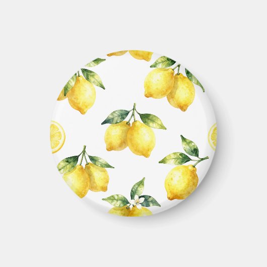 Aimant Motif de citron à l'aquarelle (Devant)