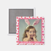 Aimant Motif de coeur rose mignon Saint Valentin Photo (Recto/Verso)