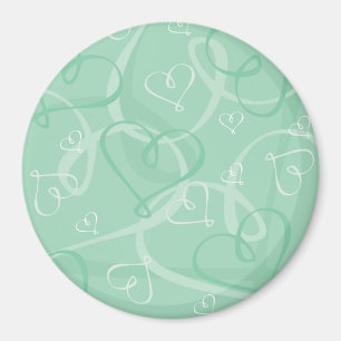 Aimant Motif de coeur vert à la menthe