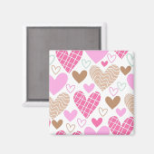 Aimant Motif de coeurs abstraits (Recto/Verso)
