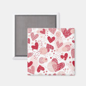Aimant motif de coeurs Abstraits (Recto/Verso)