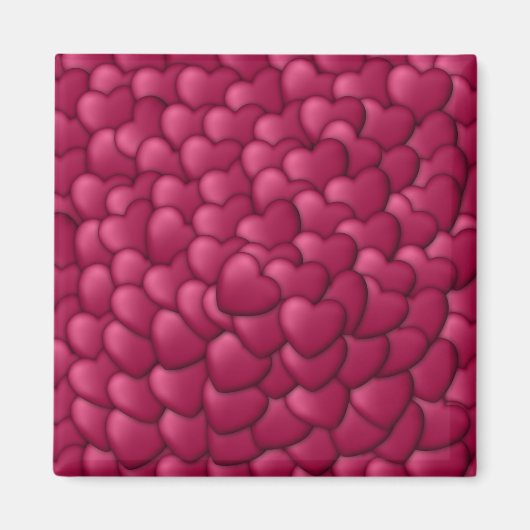 Aimant Motif de coeurs rouges 3D romantiques-32322 (Devant)
