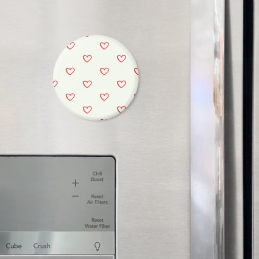 Aimant Motif de cœurs rouges, Mignon, Amour (In situ (réfrigérateur))
