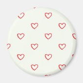 Aimant Motif de cœurs rouges, Mignon, Amour (Devant)