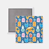 Aimant Motif de contrôleur de jeu vidéo bleu garçons (Recto/Verso)