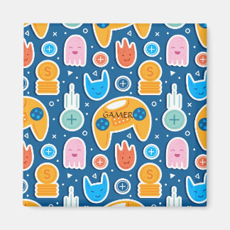 Aimant Motif de contrôleur de jeu vidéo bleu garçons