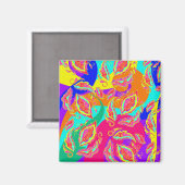 Aimant motif de couleur abstrait (Recto/Verso)