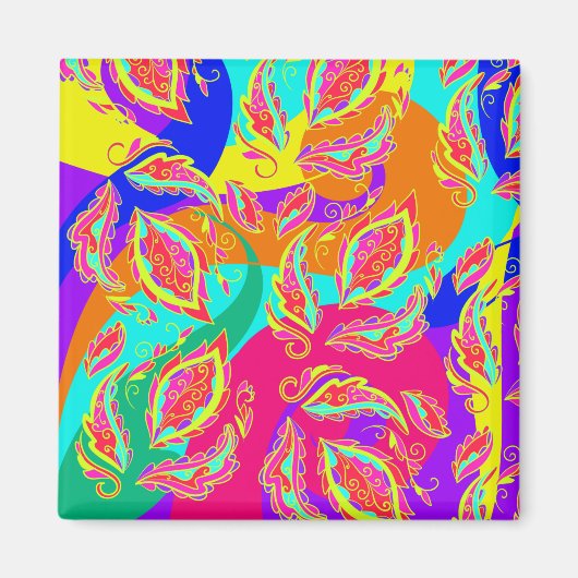 Aimant motif de couleur abstrait (Devant)