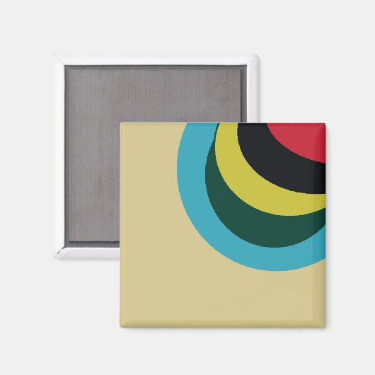 Aimant Motif de courbes colorées (Recto/Verso)