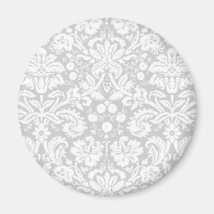 Aimant Motif de damassé de gris argenté