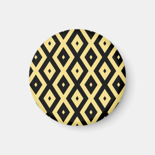 Aimant Motif de diamant jaune citron et noir