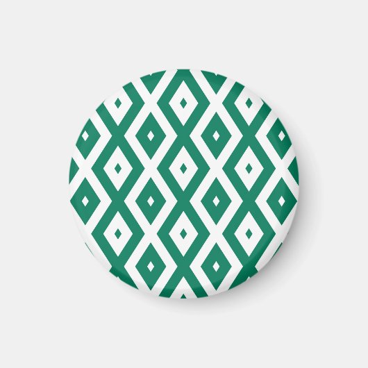 Aimant Motif de diamant vert et blanc (Devant)
