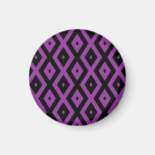Aimant Motif de diamants violet et noir