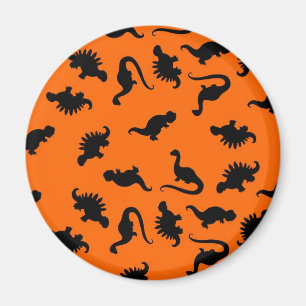 Aimant Motif de dinosaure mignon sur orange