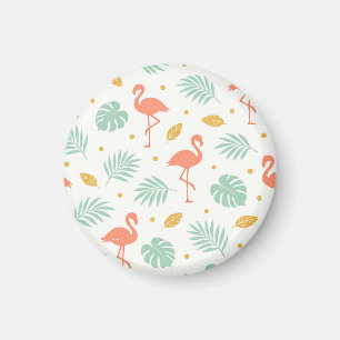 Aimant Motif de feuille tropicale flamant corail