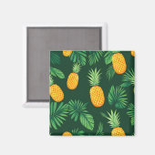 Aimant Motif de feuilles de ananas tropical (Recto/Verso)