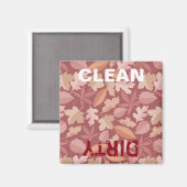 Aimant motif de feuilles marsala (Recto/Verso)