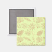 Aimant Motif de feuilles vert pastel et beige  (Recto/Verso)
